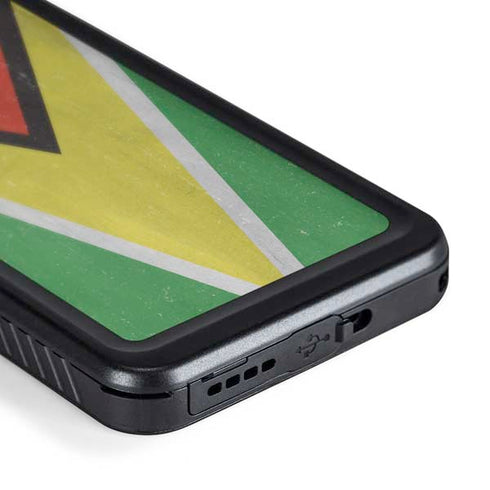 Guyana Flag Distressed Galaxy S24 Plus Waterproof Case